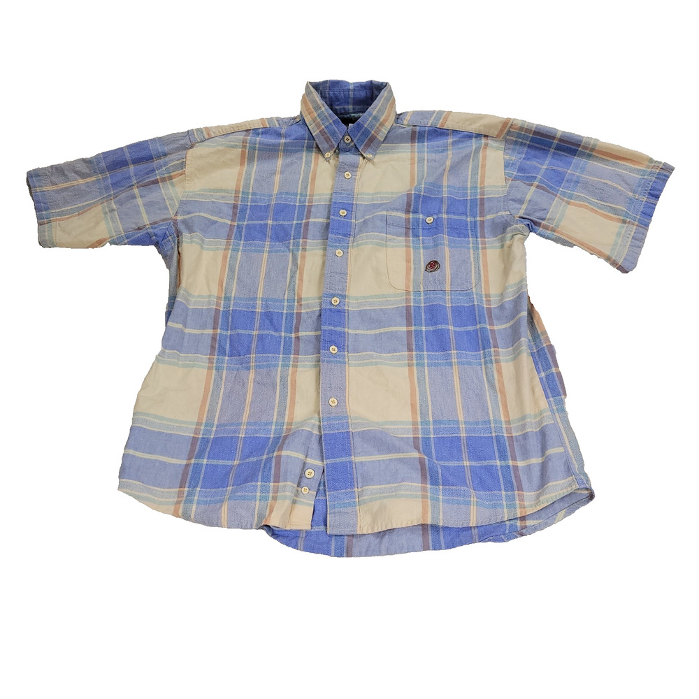 Wrangler Twenty X Shirt Mens Sz Large Long Sleeve Plaid Button Down Grunge Y2k